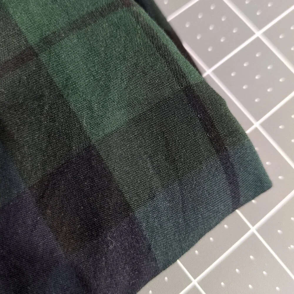 J Crew Mercantile Womens Sz 4 Faux Wrap Blouse Green Plaid Long Sleeve Viscose - Picture 7 of 7